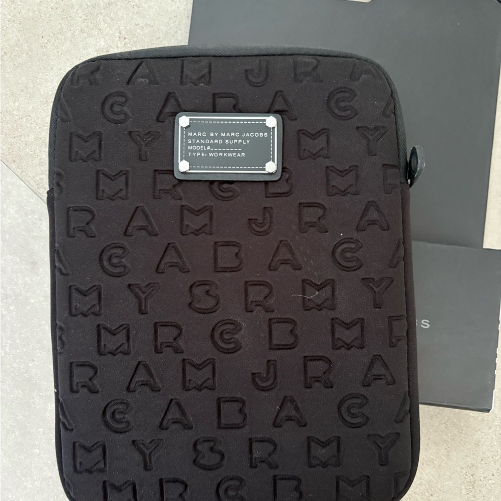 Marc By Marc Jacobs Black Laptop Bag Monogrammed Quilted